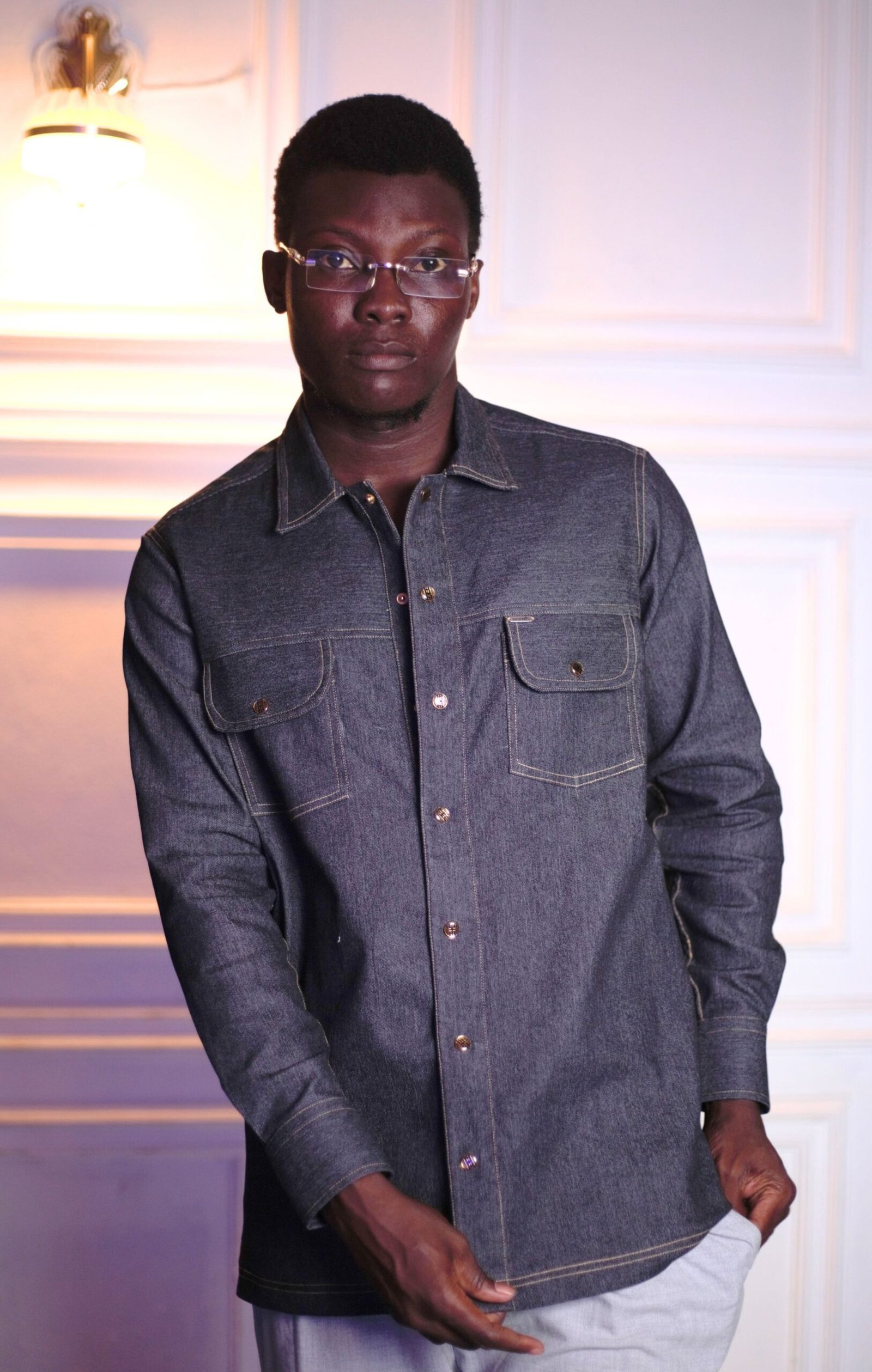 Veste Surchemise homme en denim brut – HERMYS